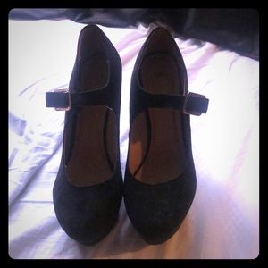 Charlotte Russe Black wedges, size 7